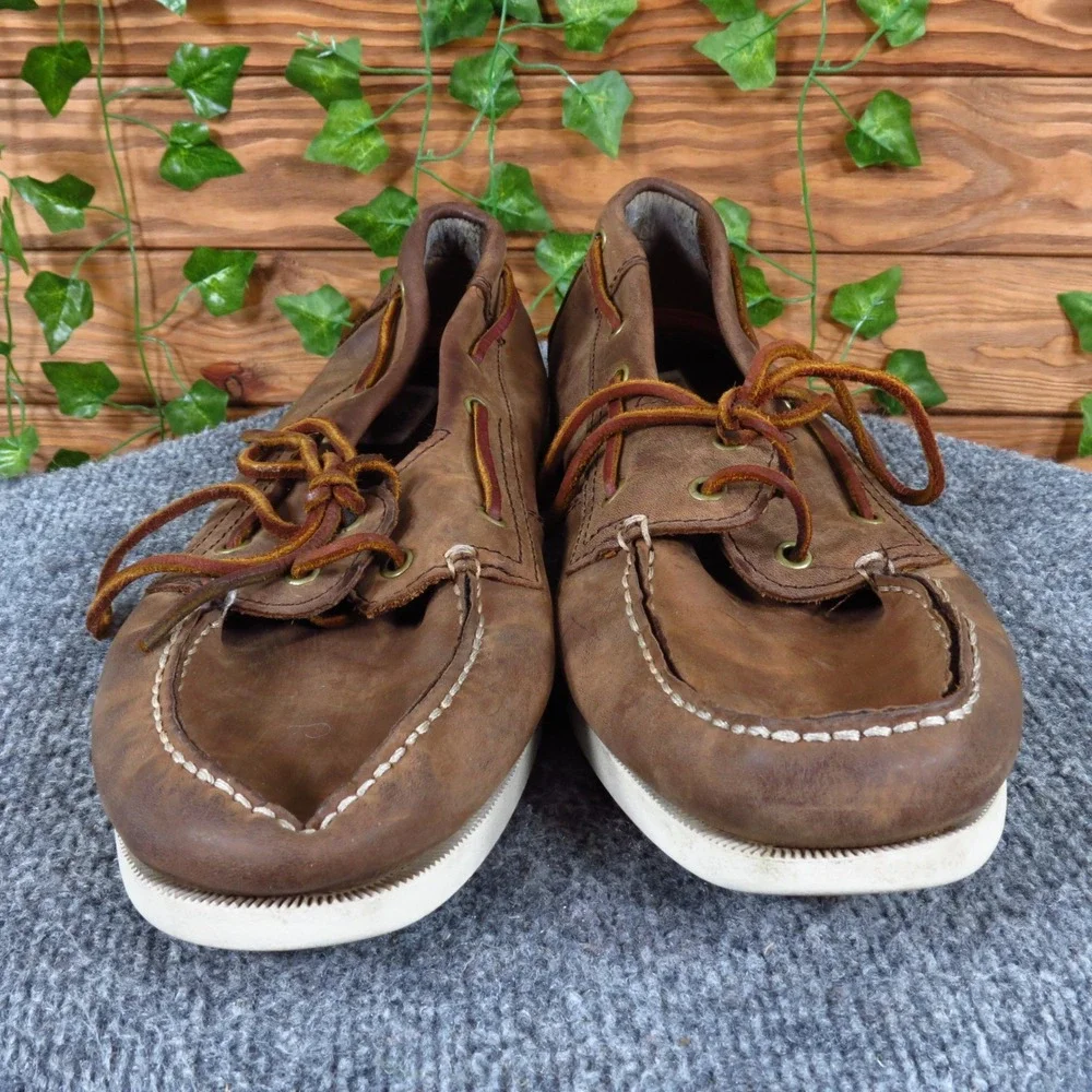 Joseph Abboud Mens Boat Shoe Size 13 Nautical Brown Leather Loafers
